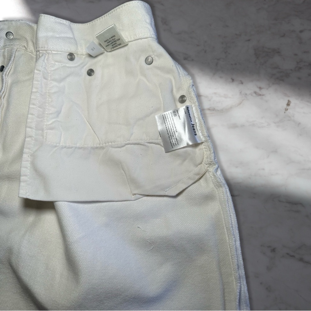 Reformation Cherry Denim Mini Skirt In White Size 31 - Picture 4 of 14